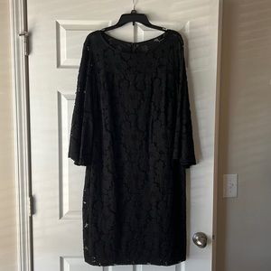 Black lace dress with bell sleeve. Size 16W